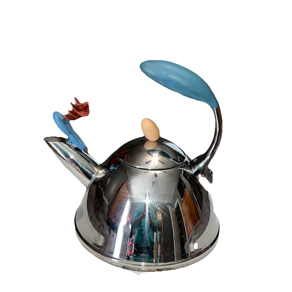 Vintage Michael Graves Whistling Tea Kettle Iconic Postmodern Art Signed Taiwan